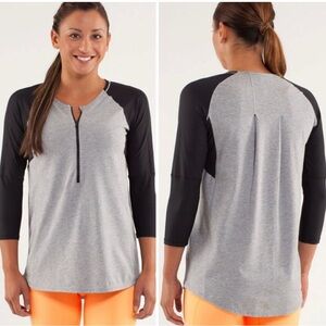 Lululemon 3/4 Sleeve Partial Zip Top EUC size m/l
